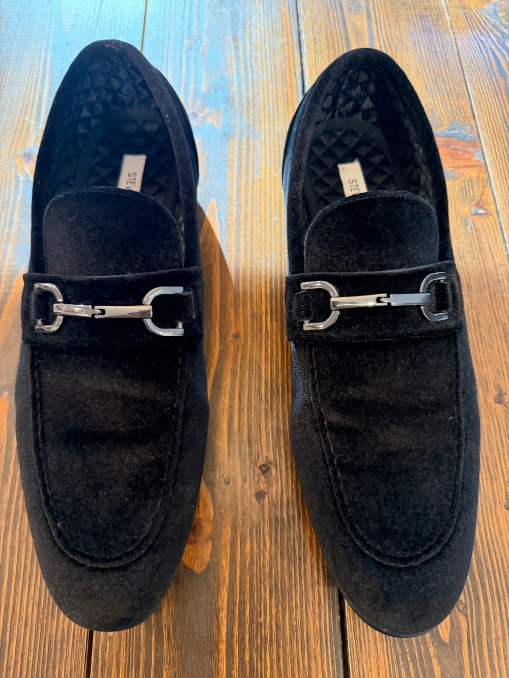 Steve Madden line quilted velvet bit buckle dress shoe